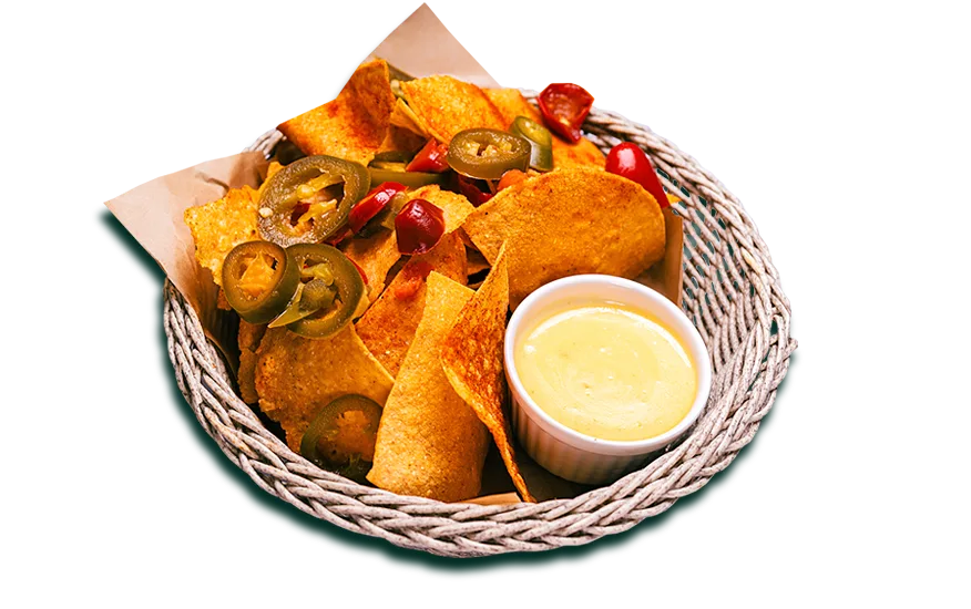 Nachos con salsa de queso