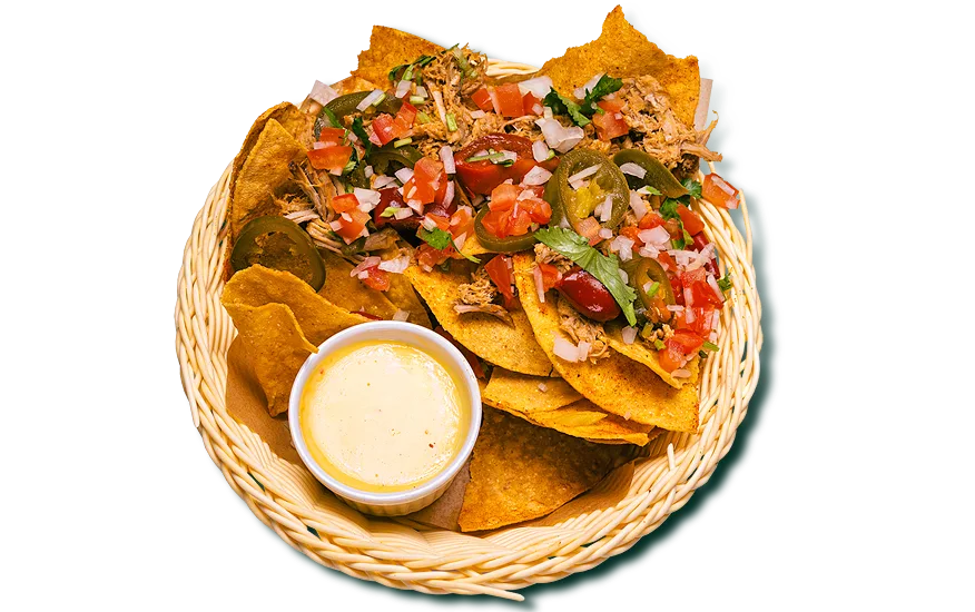 Nachos con salsa de queso